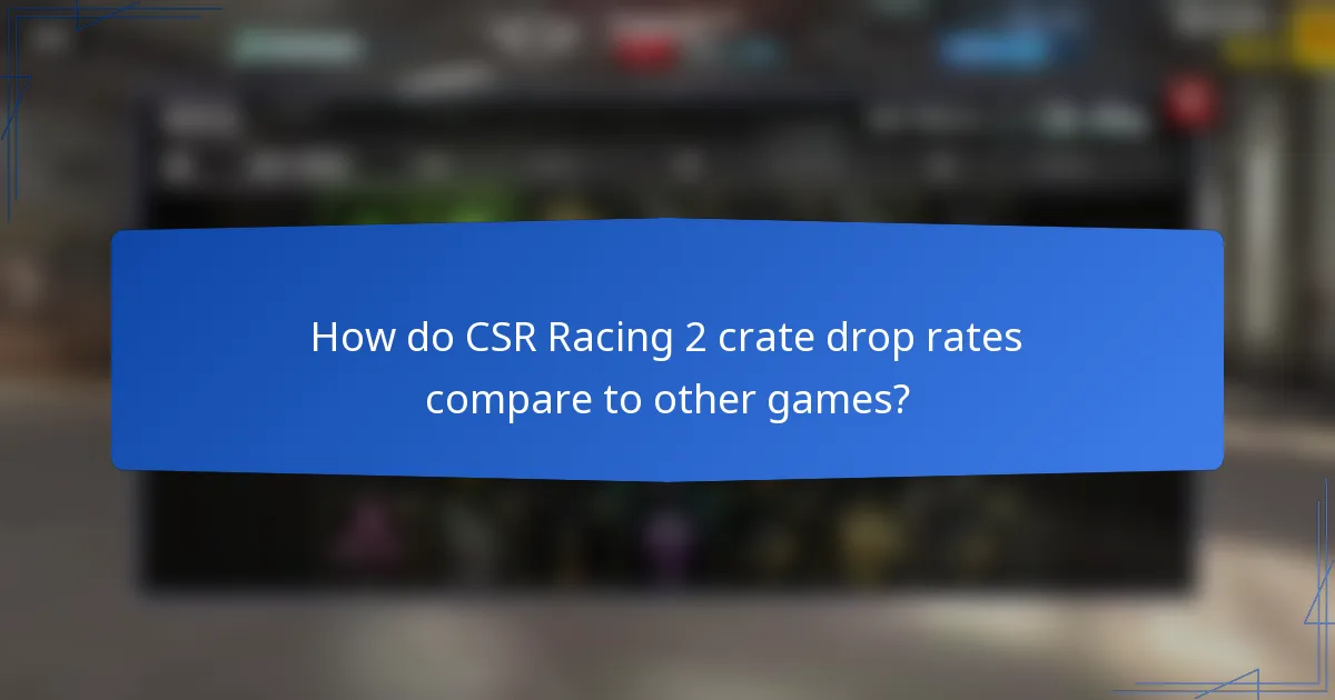 How do CSR Racing 2 crate drop rates compare to other games?