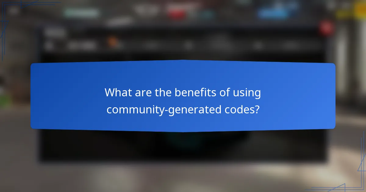 What are the benefits of using community-generated codes?